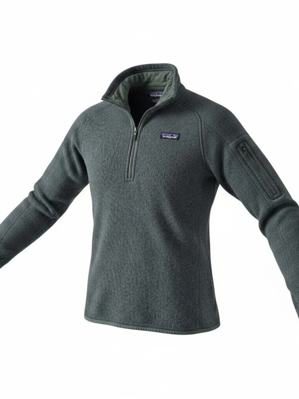 Patagonia Better Sweater 1/4 Zip Pullover Women's M Green Gray — EUC - Picture 9 of 9
